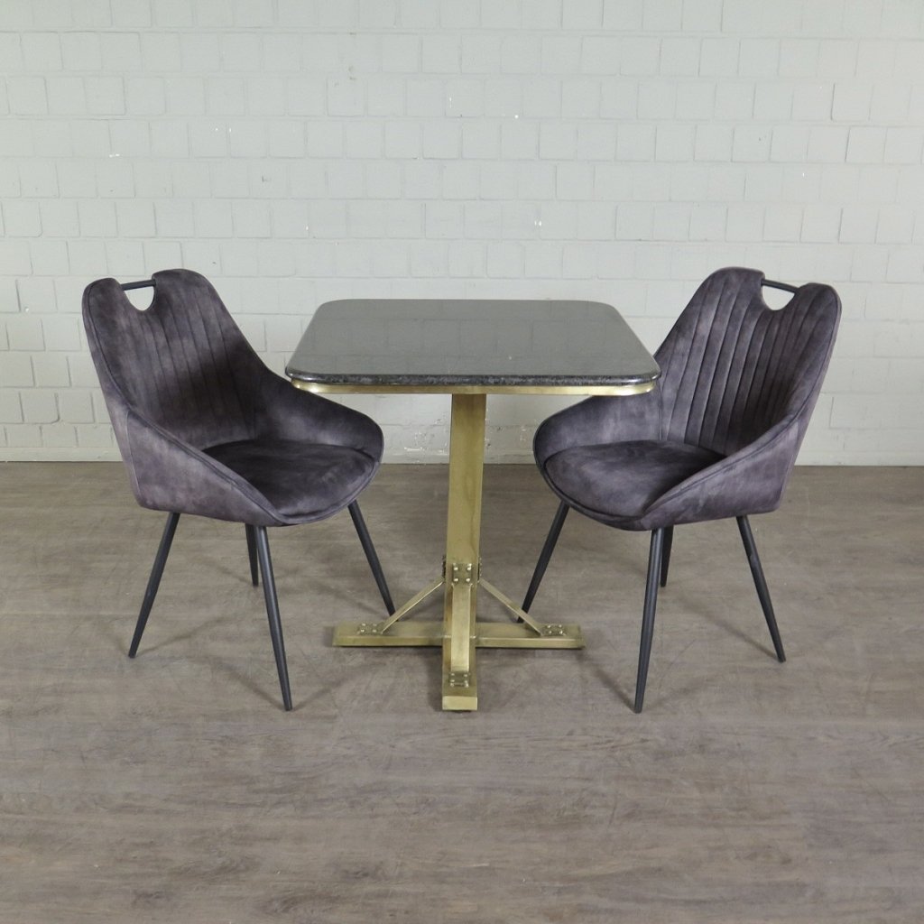 Retro Design Stuhl Esszimmerstuhl Grau Setpreis