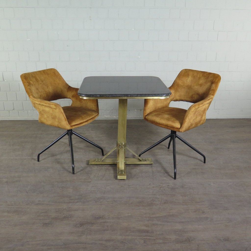 Retro Design Stuhl Esszimmerstuhl Senfgelb