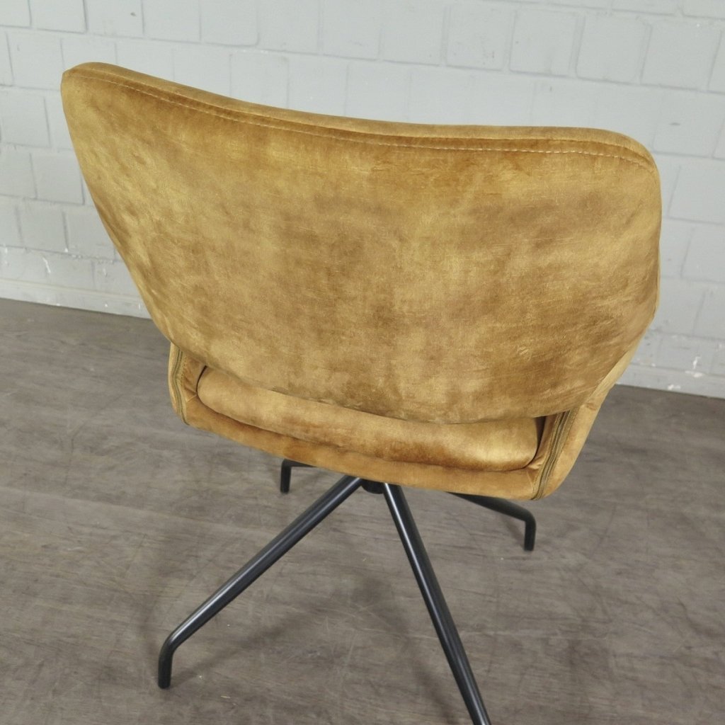 Retro Design Stuhl Esszimmerstuhl Senfgelb