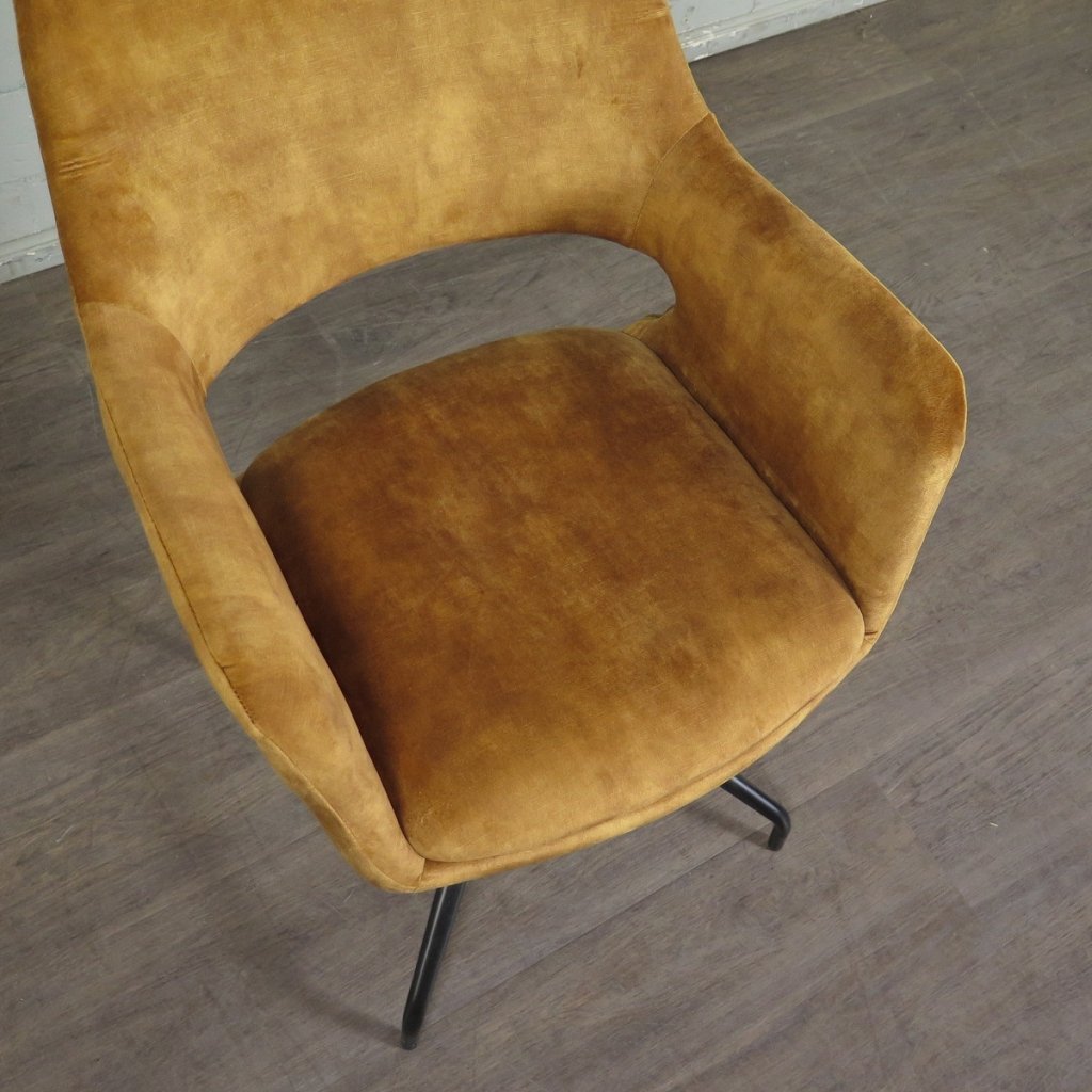 Retro Design Stuhl Esszimmerstuhl Senfgelb
