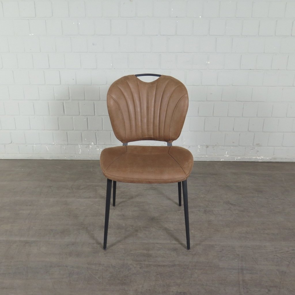 Retro Design Stuhl Esszimmerstuhl Braun Leder Setpreis