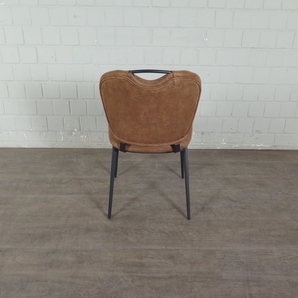 Retro Design Stuhl Esszimmerstuhl Braun Leder Setpreis