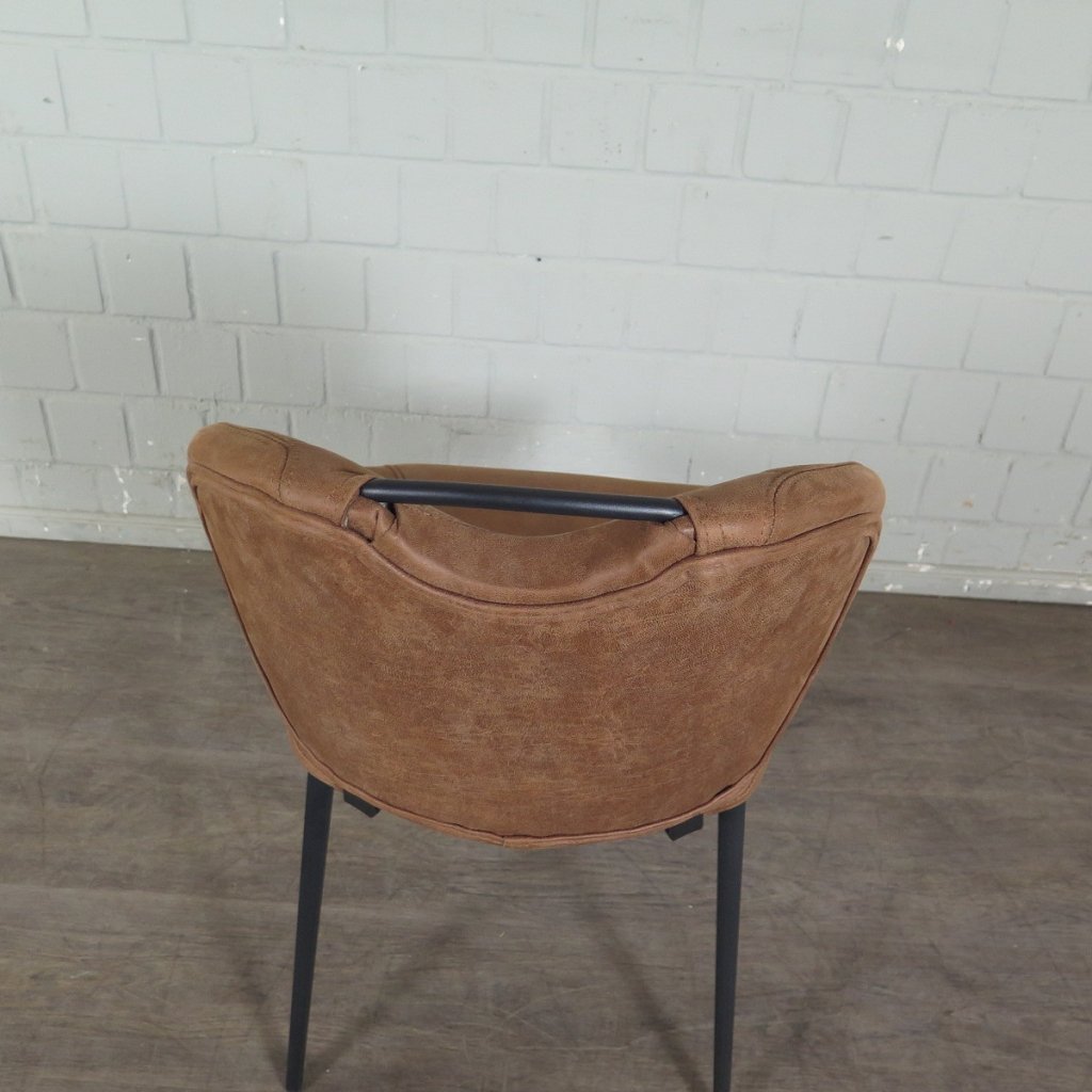 Retro Design Stuhl Esszimmerstuhl Braun Leder Setpreis