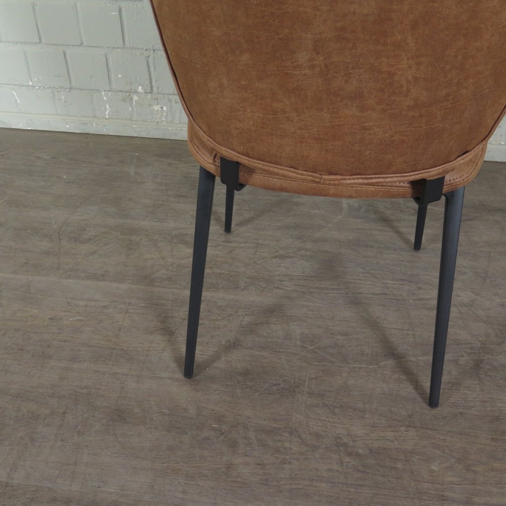 Retro Design Stuhl Esszimmerstuhl Braun Leder Setpreis