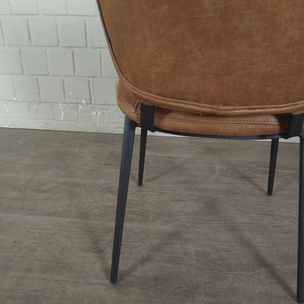 Retro Design Stuhl Esszimmerstuhl Braun Leder Setpreis