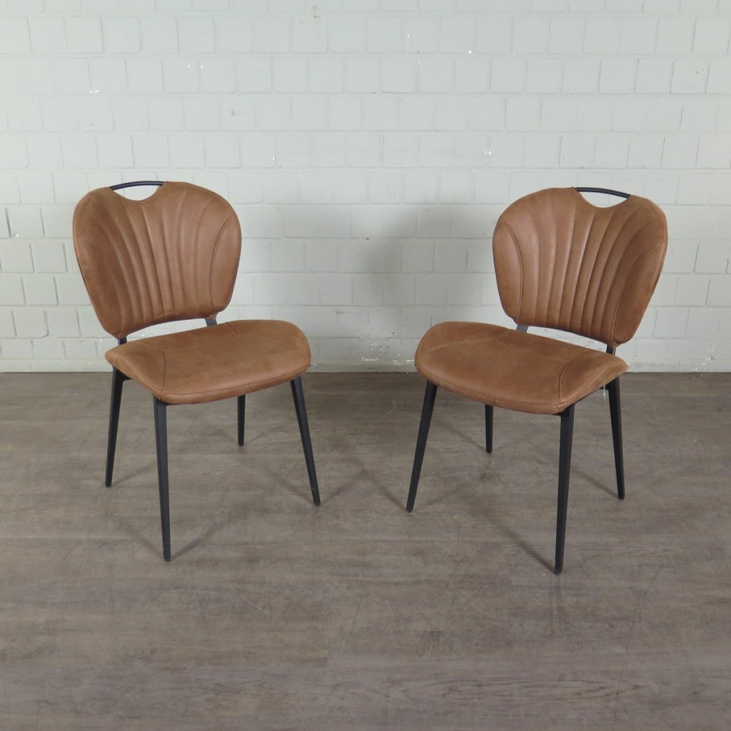 Retro Design Stuhl Esszimmerstuhl Braun Leder Setpreis