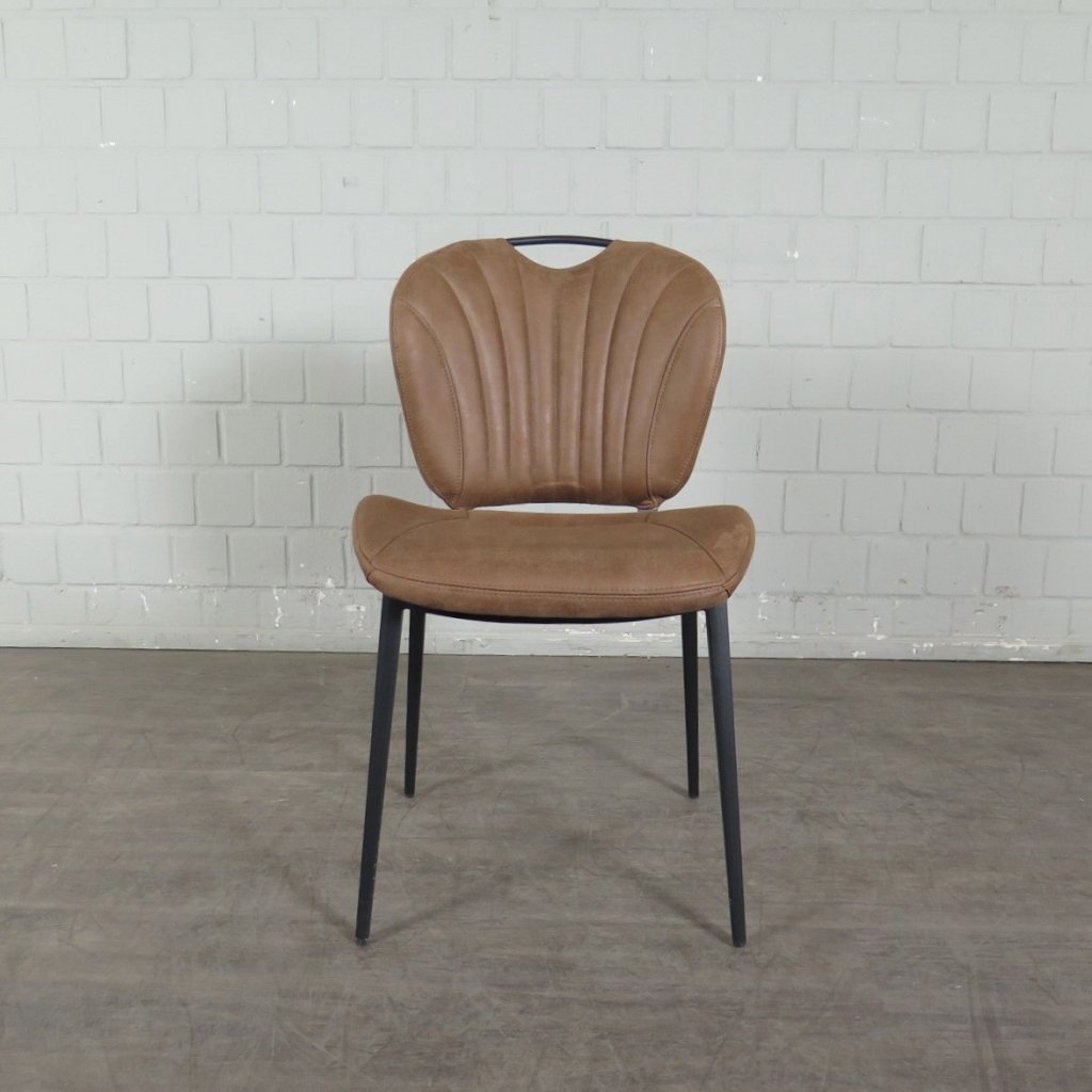 Retro Design Stuhl Esszimmerstuhl Braun Leder Setpreis