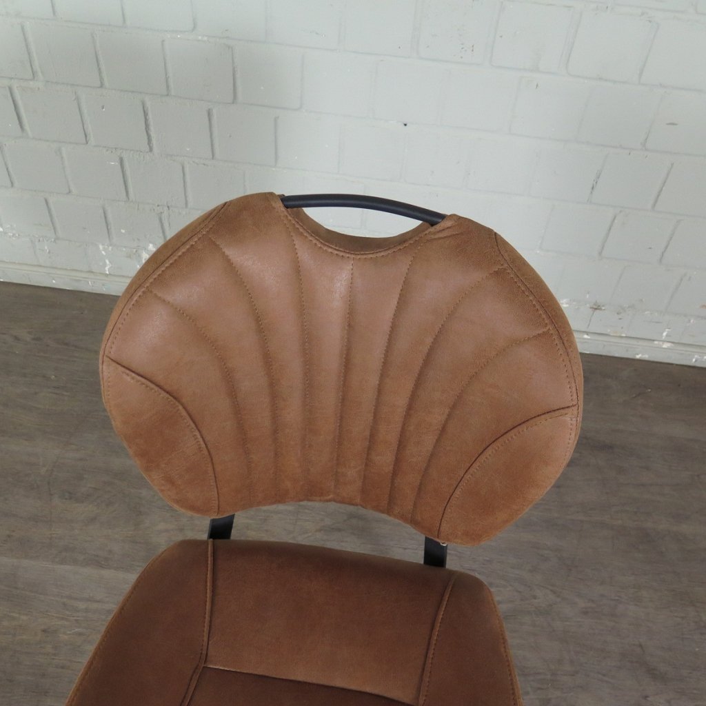 Retro Design Stuhl Esszimmerstuhl Braun Leder Setpreis