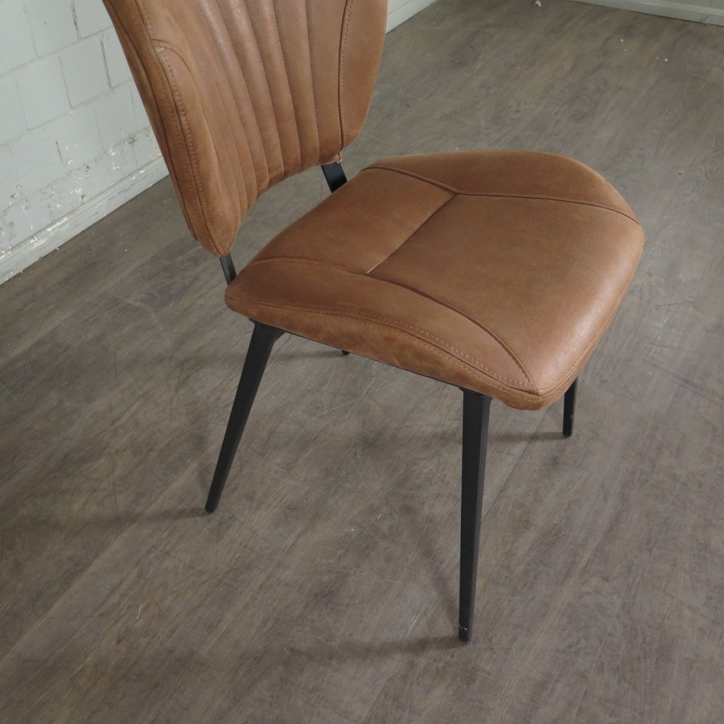 Retro Design Stuhl Esszimmerstuhl Braun Leder Setpreis