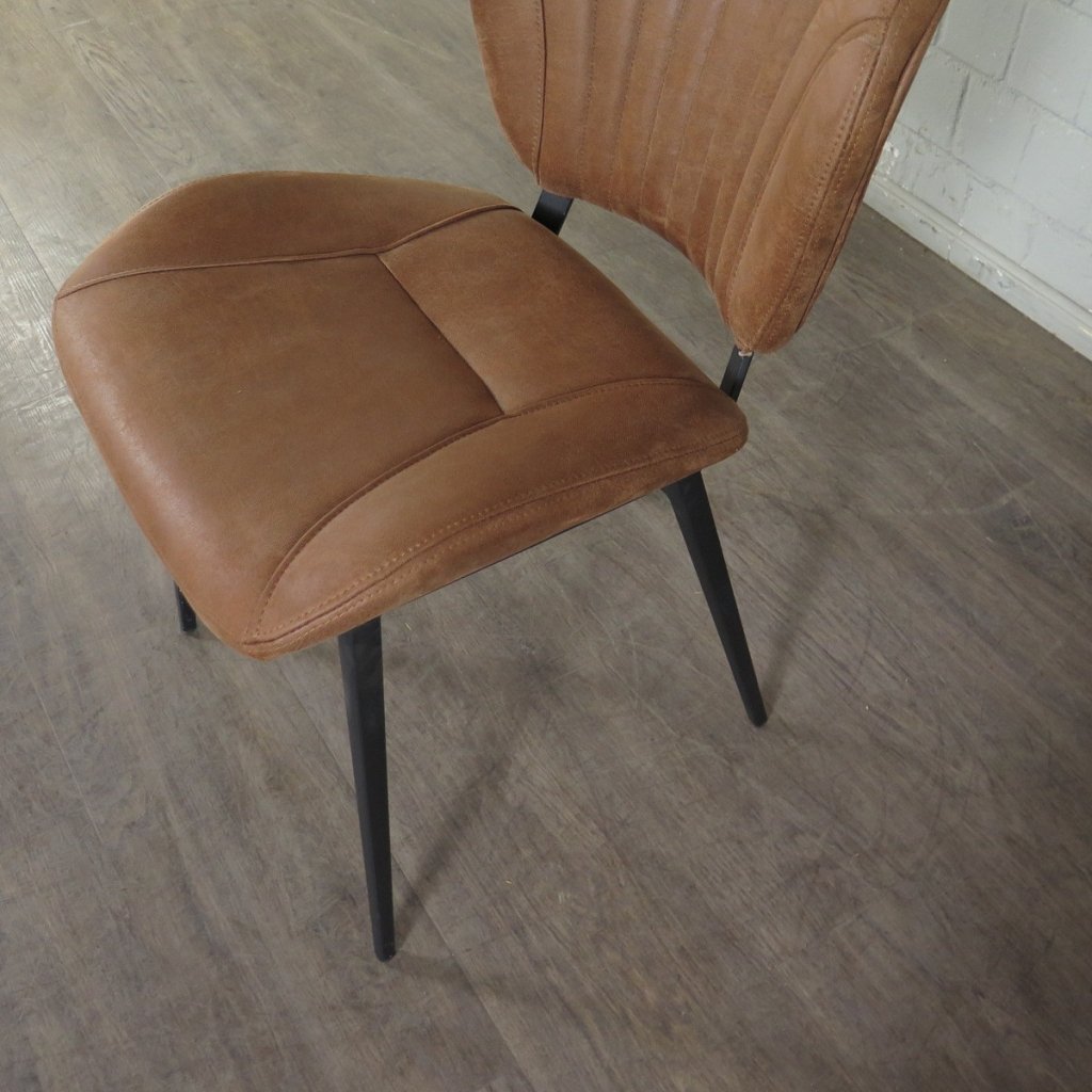 Retro Design Stuhl Esszimmerstuhl Braun Leder Setpreis