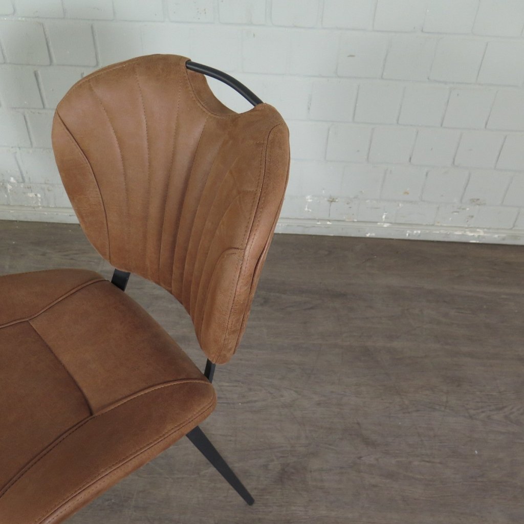 Retro Design Stuhl Esszimmerstuhl Braun Leder Setpreis