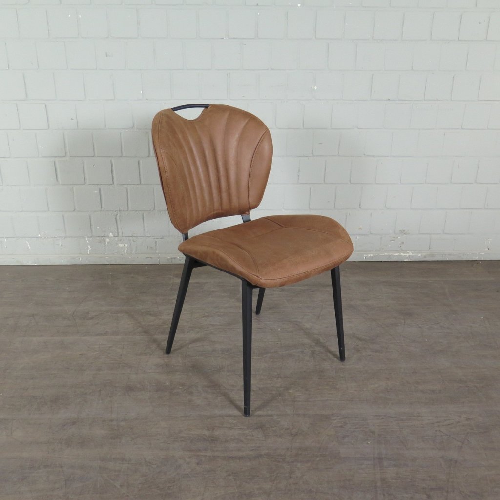 Retro Design Stuhl Esszimmerstuhl Braun Leder Setpreis