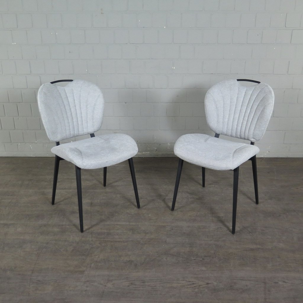 Retro Design Stuhl Esszimmerstuhl Hellgrau Setpreis