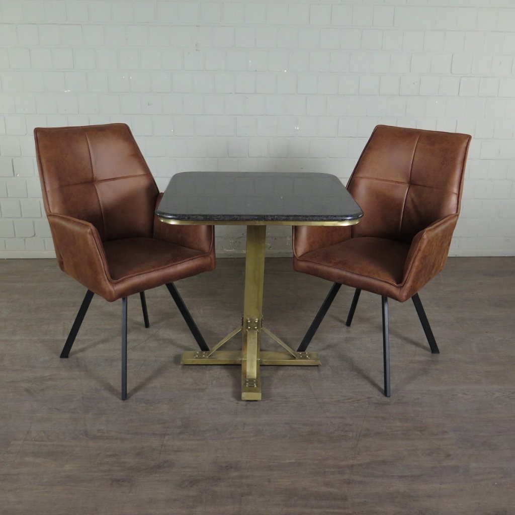 Retro Design Stuhl Esszimmerstuhl Cognac Setpreis