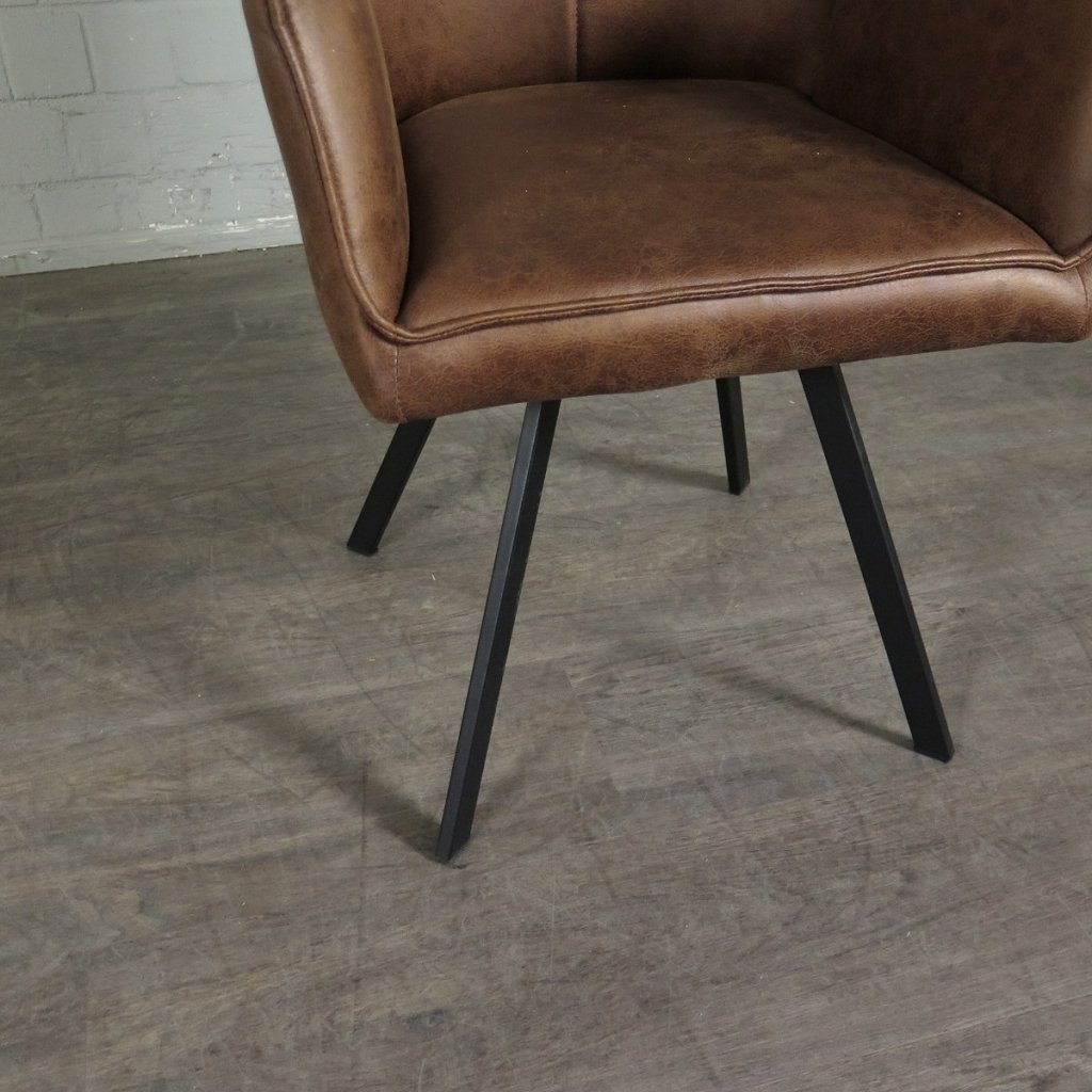 Retro Design Stuhl Esszimmerstuhl Cognac Setpreis
