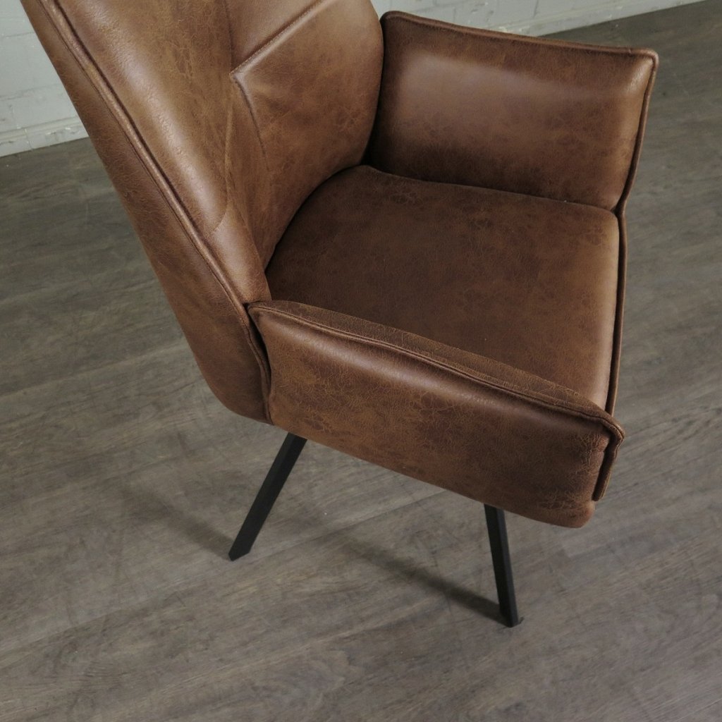 Retro Design Stuhl Esszimmerstuhl Cognac Setpreis