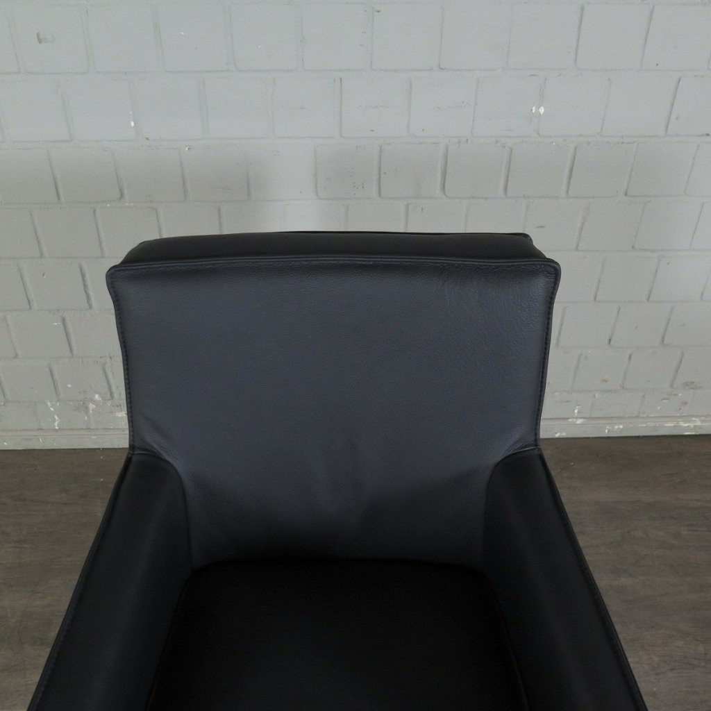 Retro Design Stuhl Esszimmerstuhl Schwarz Leder