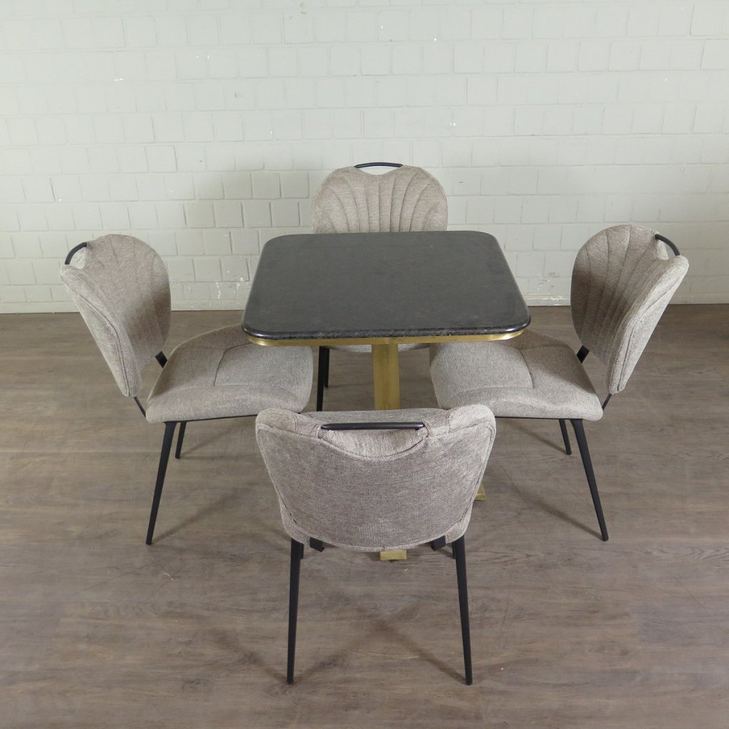 Retro Design Stuhl Esszimmerstuhl Beige Setpreis - immagine 8