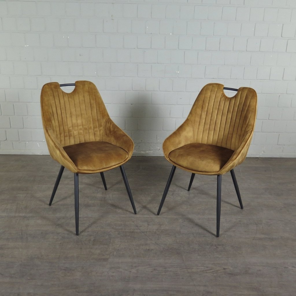Retro Design Stuhl Esszimmerstuhl Senfgelb Setpreis