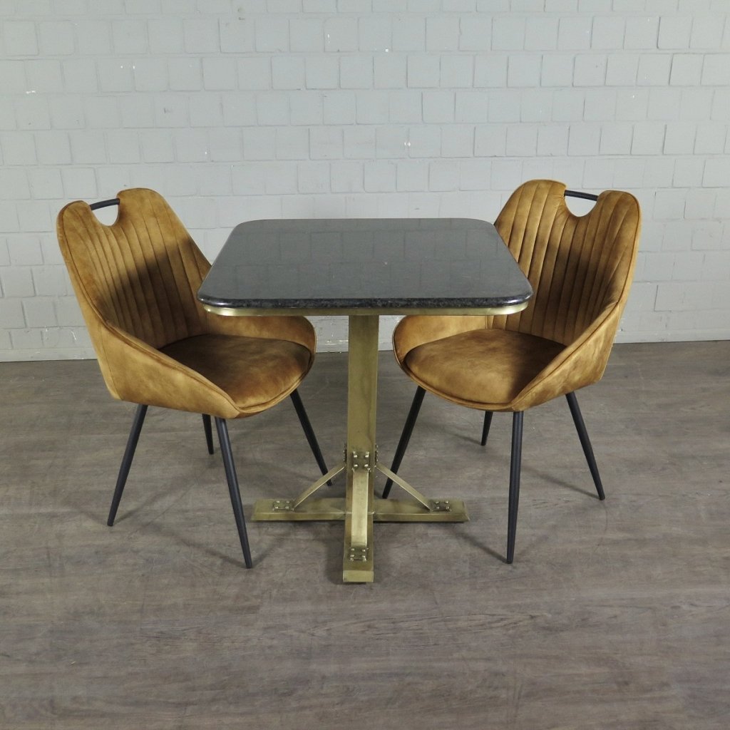 Retro Design Stuhl Esszimmerstuhl Senfgelb Setpreis
