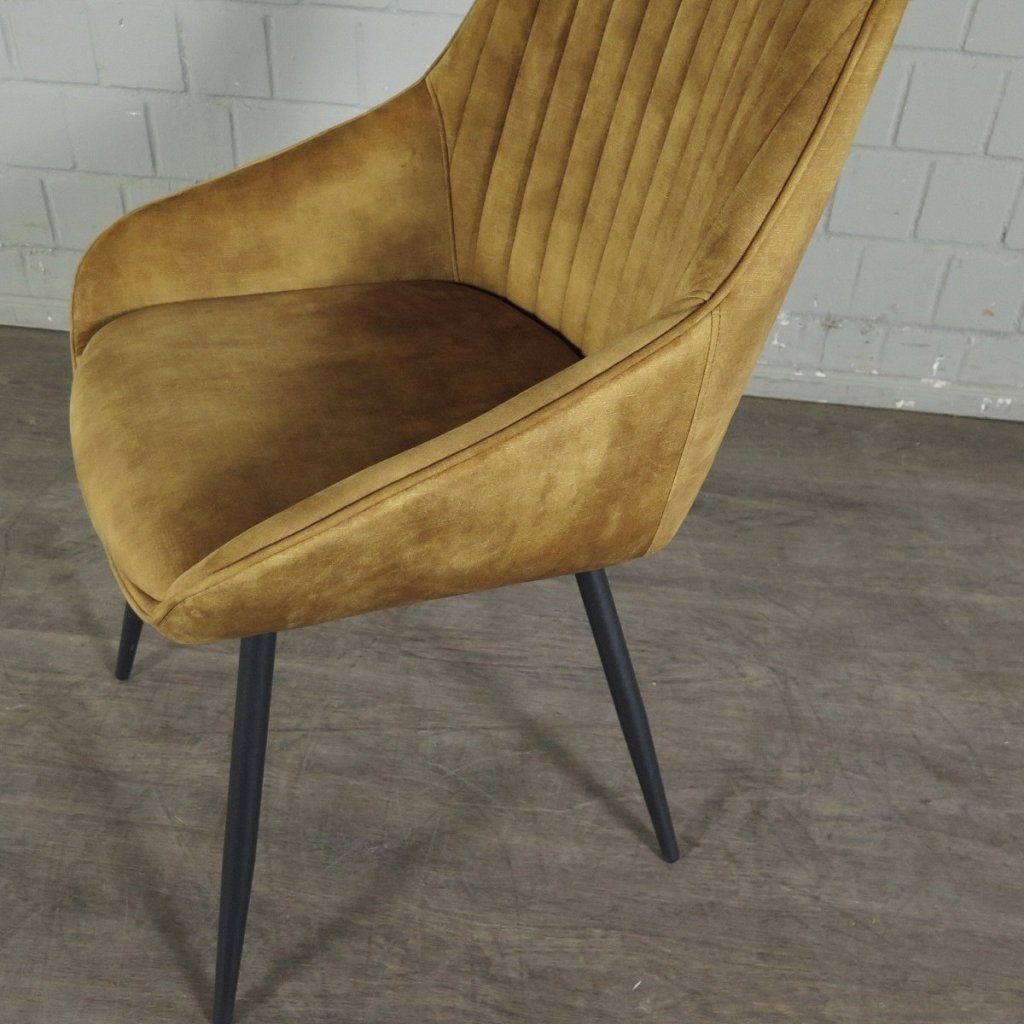 Retro Design Stuhl Esszimmerstuhl Senfgelb Setpreis