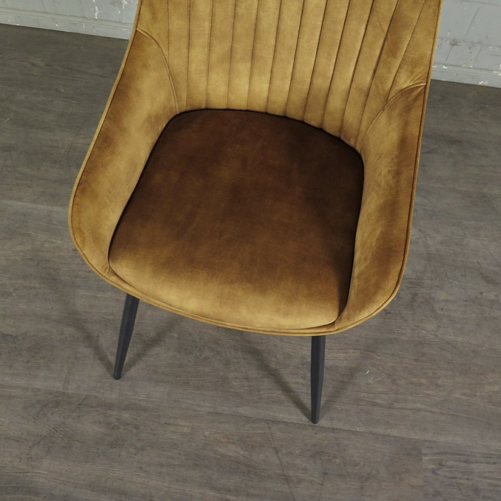 Retro Design Stuhl Esszimmerstuhl Senfgelb Setpreis