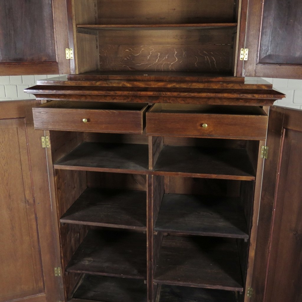 Schrank mit Aufsatz Biedermeier 1820 Mahagoni