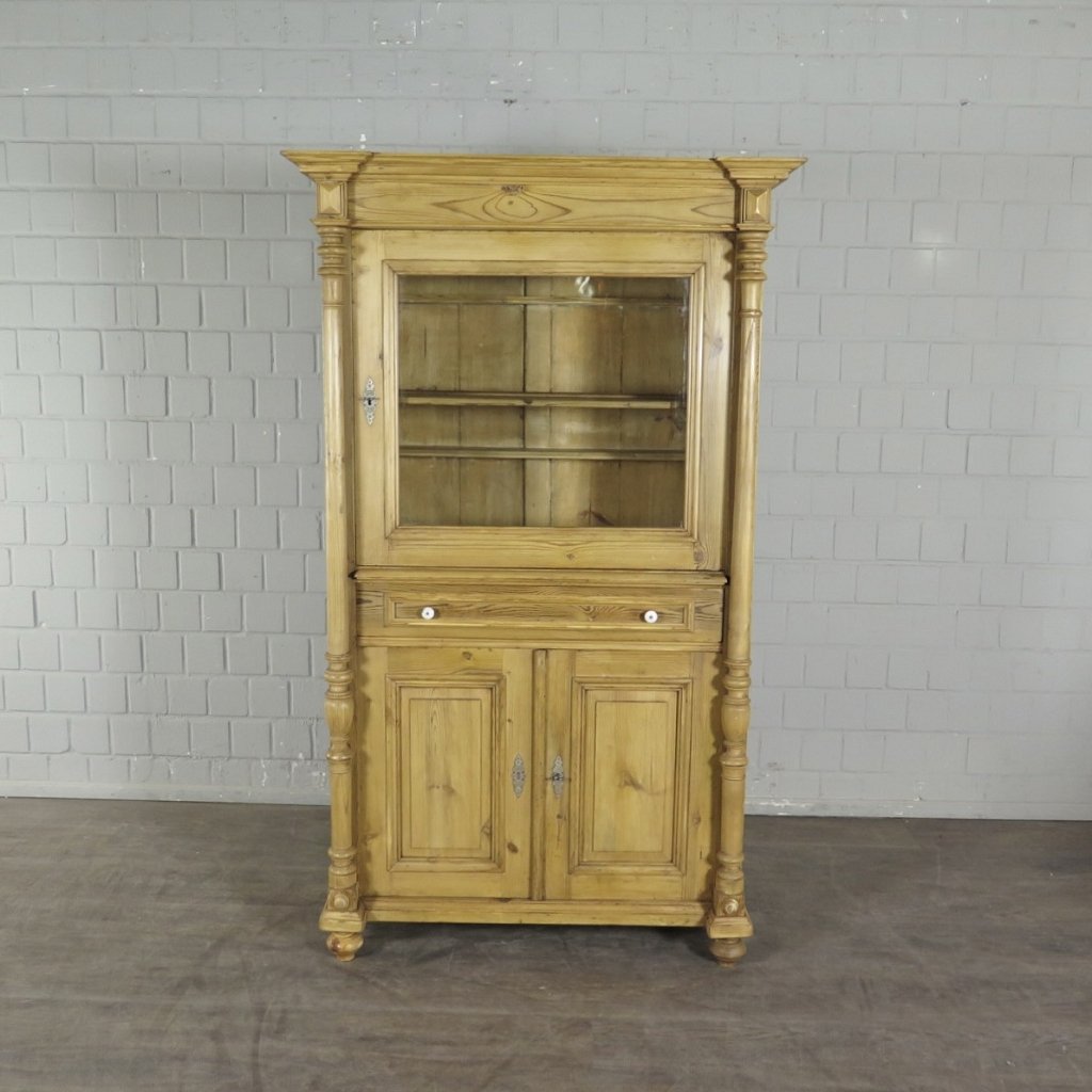 Vitrine Bücherschrank Gründerzeit 1880 Kiefer