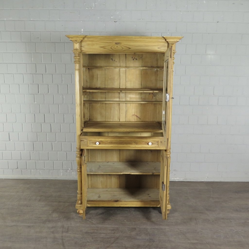 Vitrine Bücherschrank Gründerzeit 1880 Kiefer
