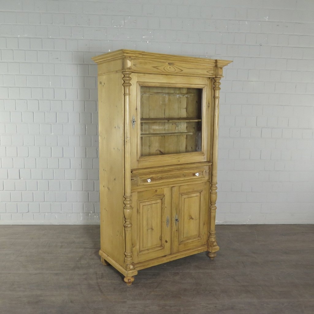 Vitrine Bücherschrank Gründerzeit 1880 Kiefer