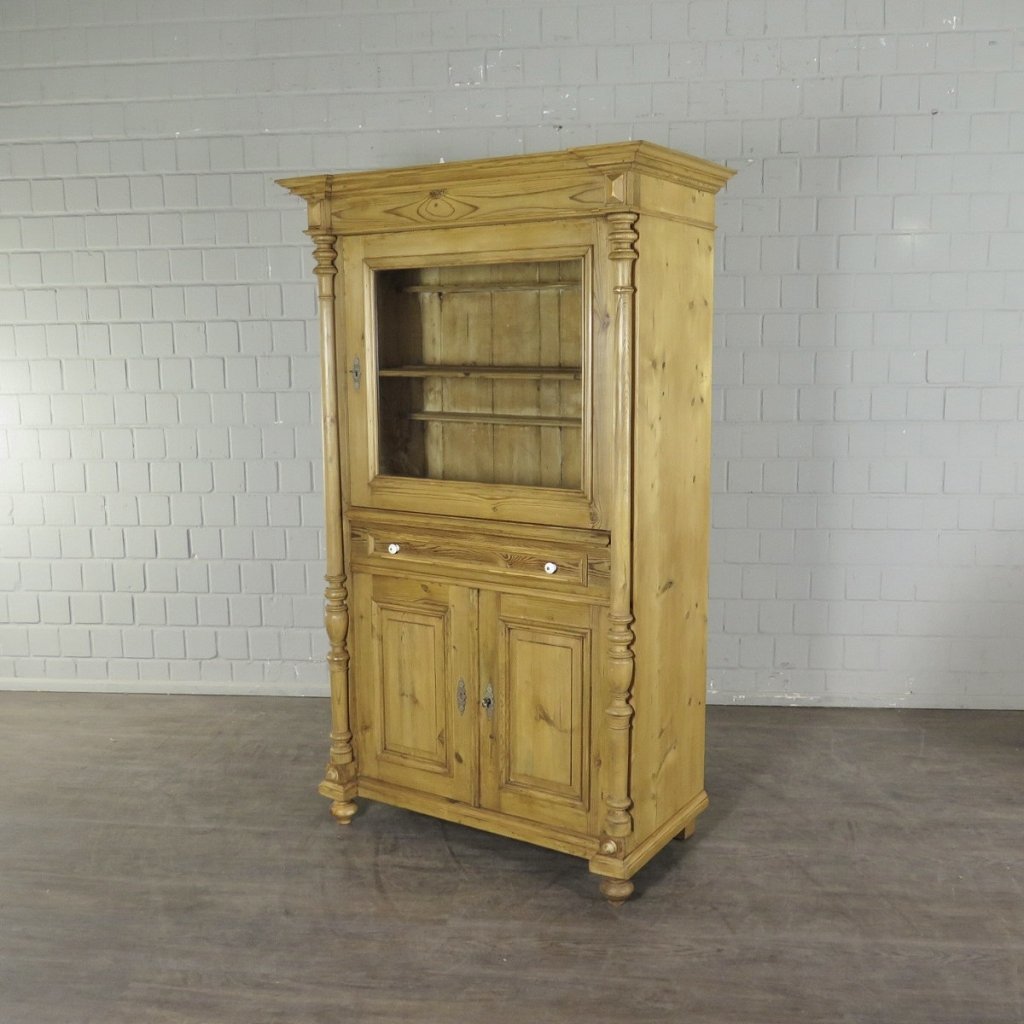 Vitrine Bücherschrank Gründerzeit 1880 Kiefer
