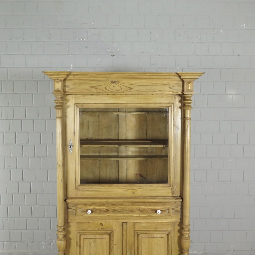 Vitrine Bücherschrank Gründerzeit 1880 Kiefer