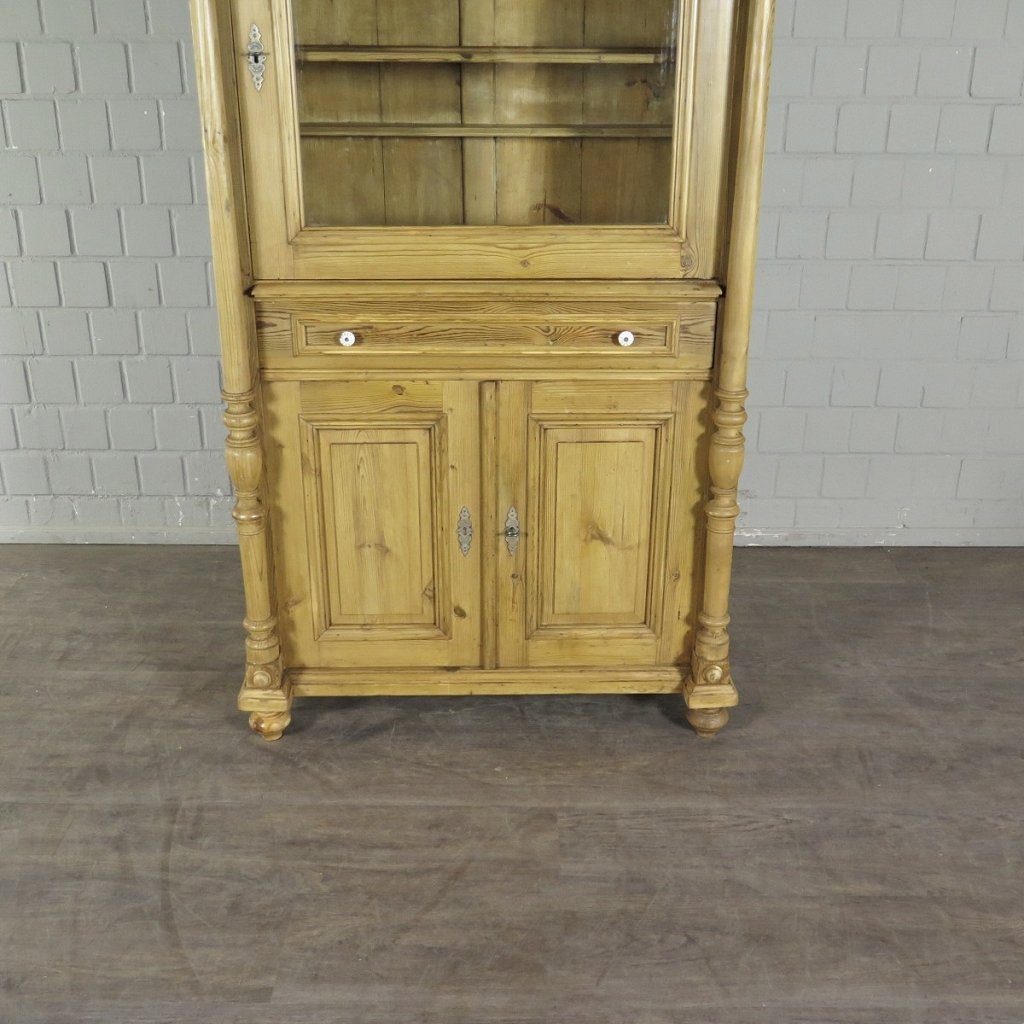 Vitrine Bücherschrank Gründerzeit 1880 Kiefer