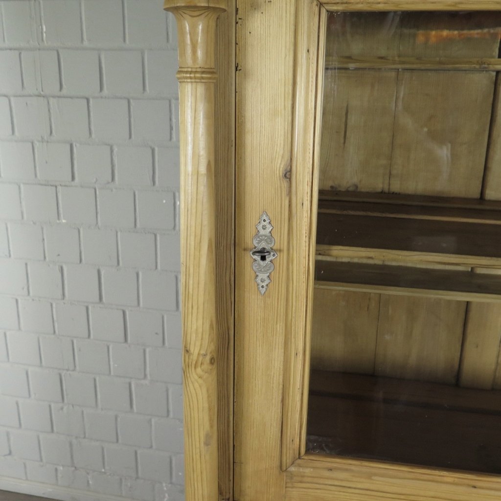 Vitrine Bücherschrank Gründerzeit 1880 Kiefer