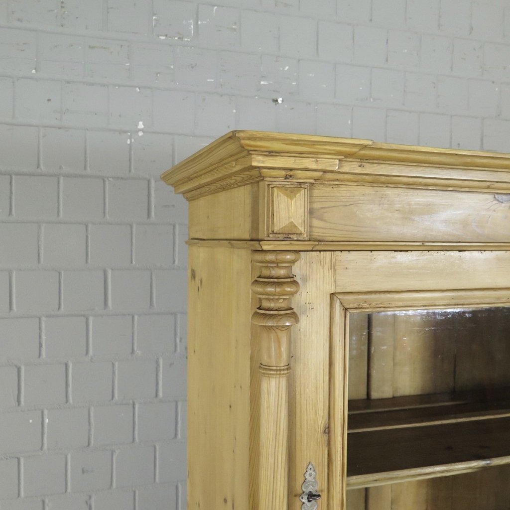Vitrine Bücherschrank Gründerzeit 1880 Kiefer