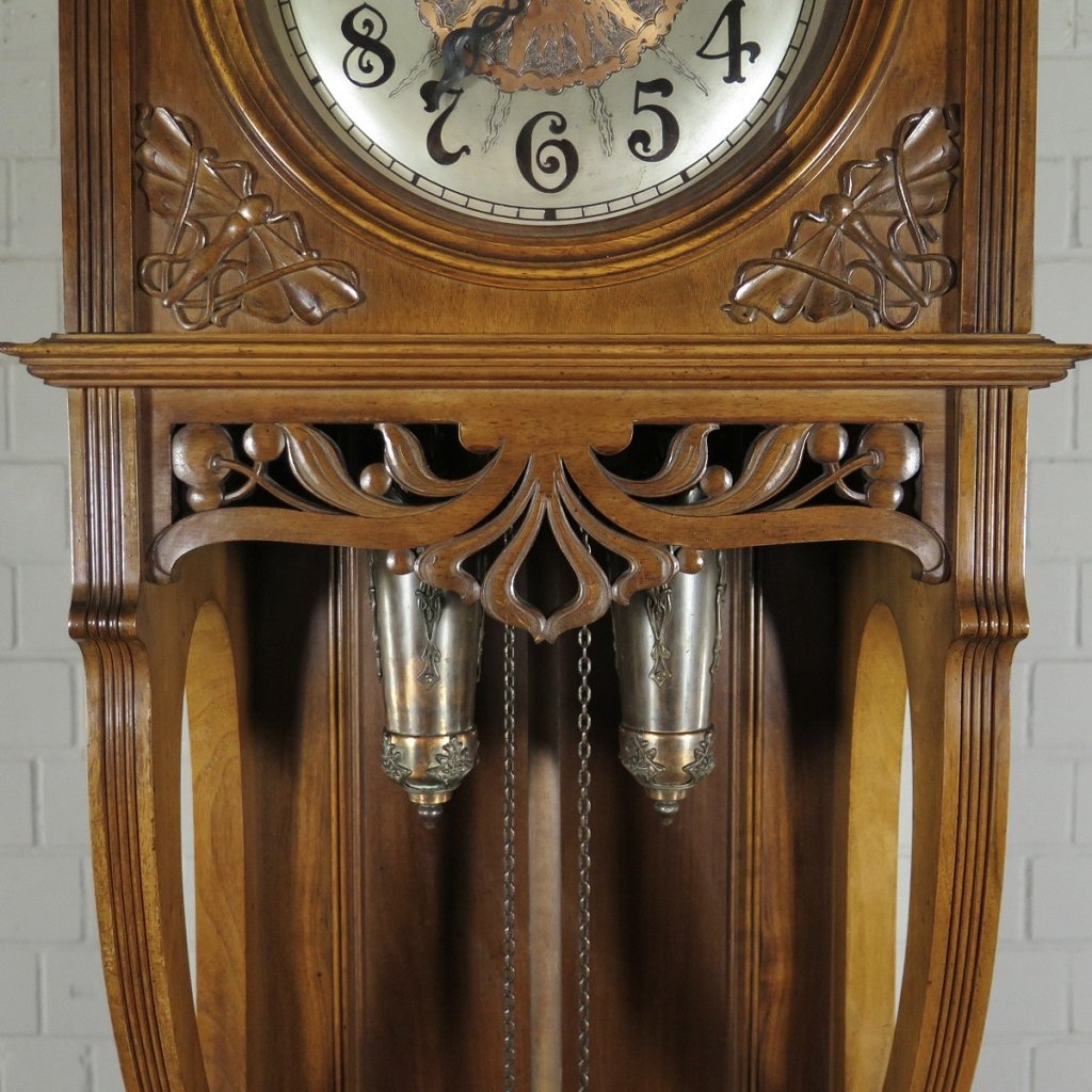 Standuhr Uhr Jugendstil 1910 Nussbaum