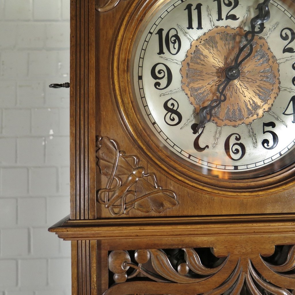 Standuhr Uhr Jugendstil 1910 Nussbaum