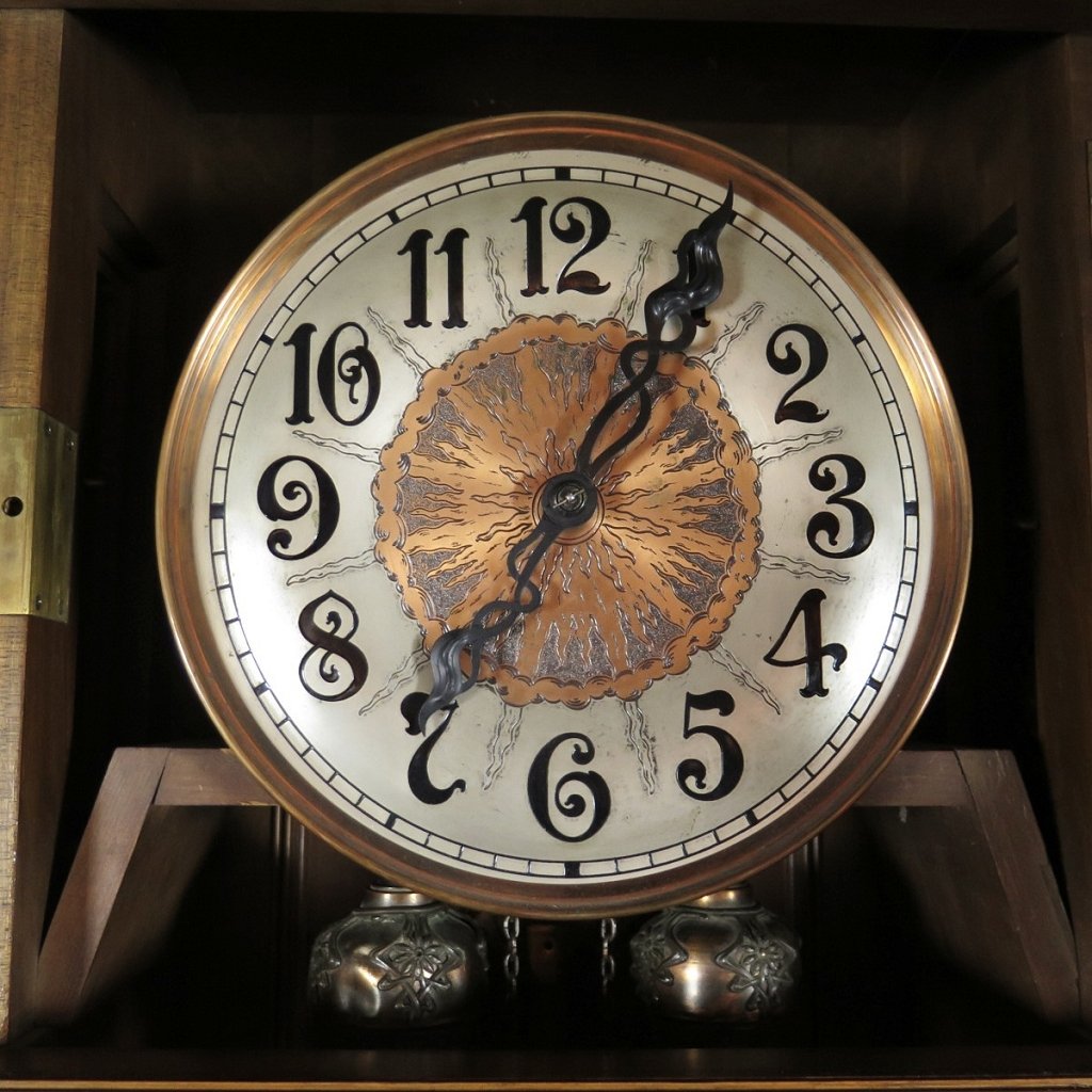 Standuhr Uhr Jugendstil 1910 Nussbaum