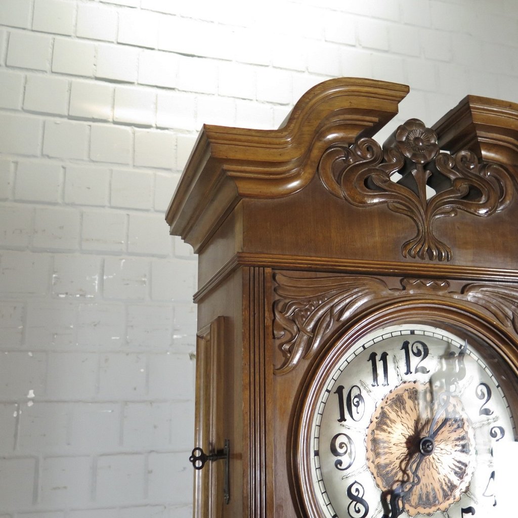 Standuhr Uhr Jugendstil 1910 Nussbaum