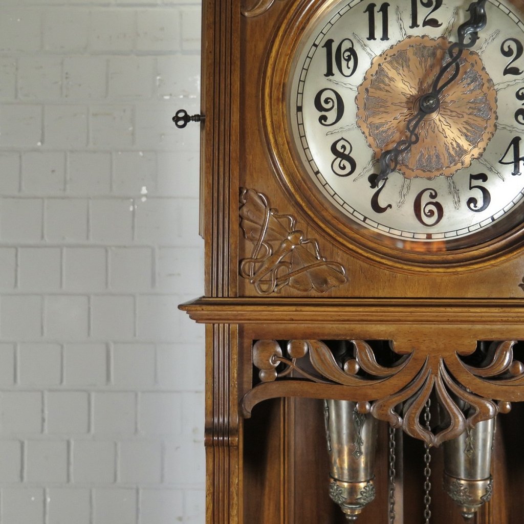 Standuhr Uhr Jugendstil 1910 Nussbaum