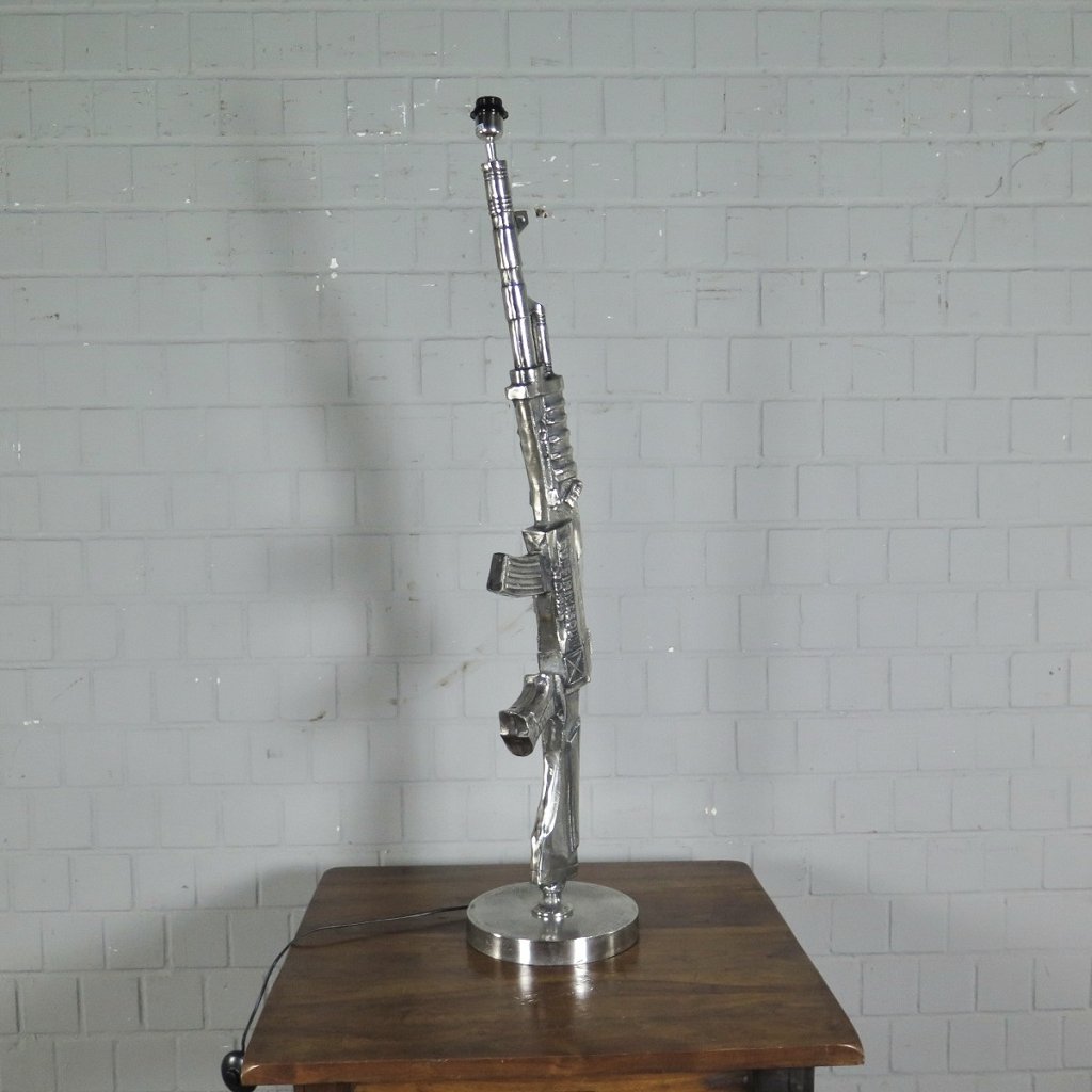 Stehlampe Tischlampe AK-47 Gewehr Lampe Chrom