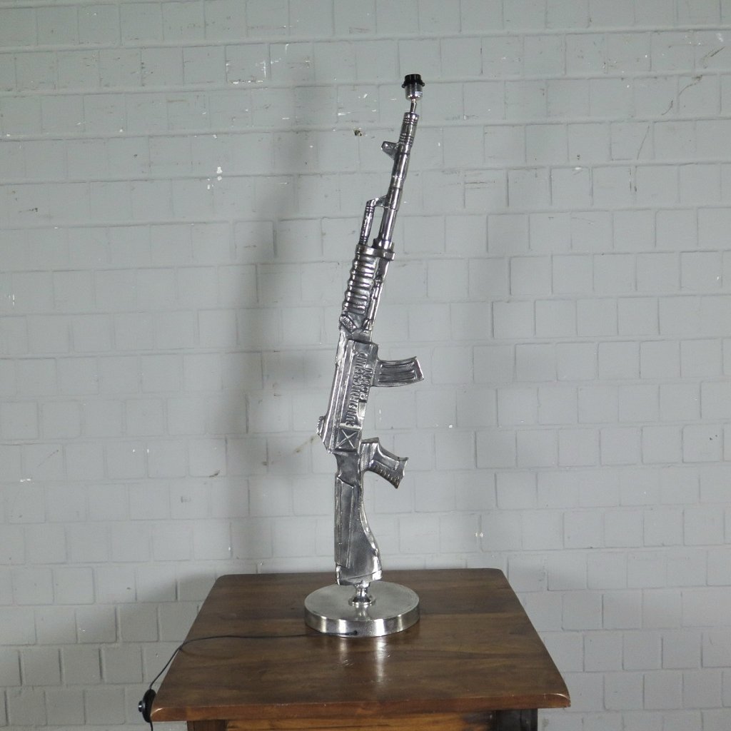 Stehlampe Tischlampe AK-47 Gewehr Lampe Chrom