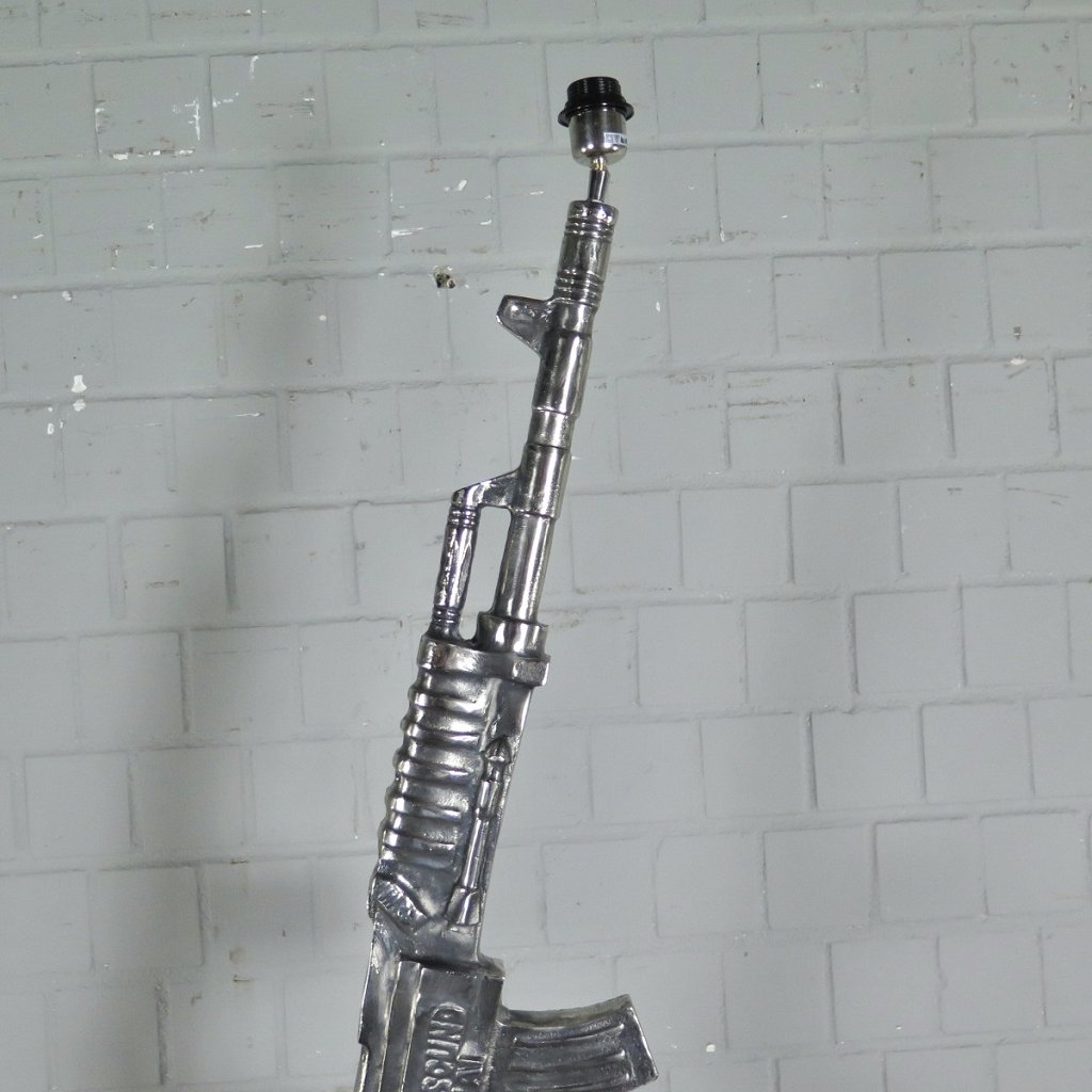 Stehlampe Tischlampe AK-47 Gewehr Lampe Chrom