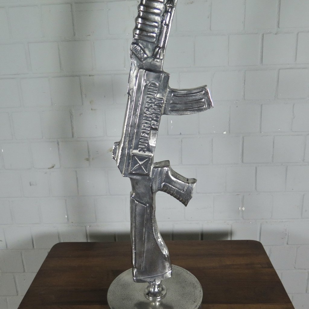 Stehlampe Tischlampe AK-47 Gewehr Lampe Chrom