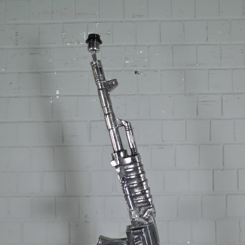 Stehlampe Tischlampe AK-47 Gewehr Lampe Chrom
