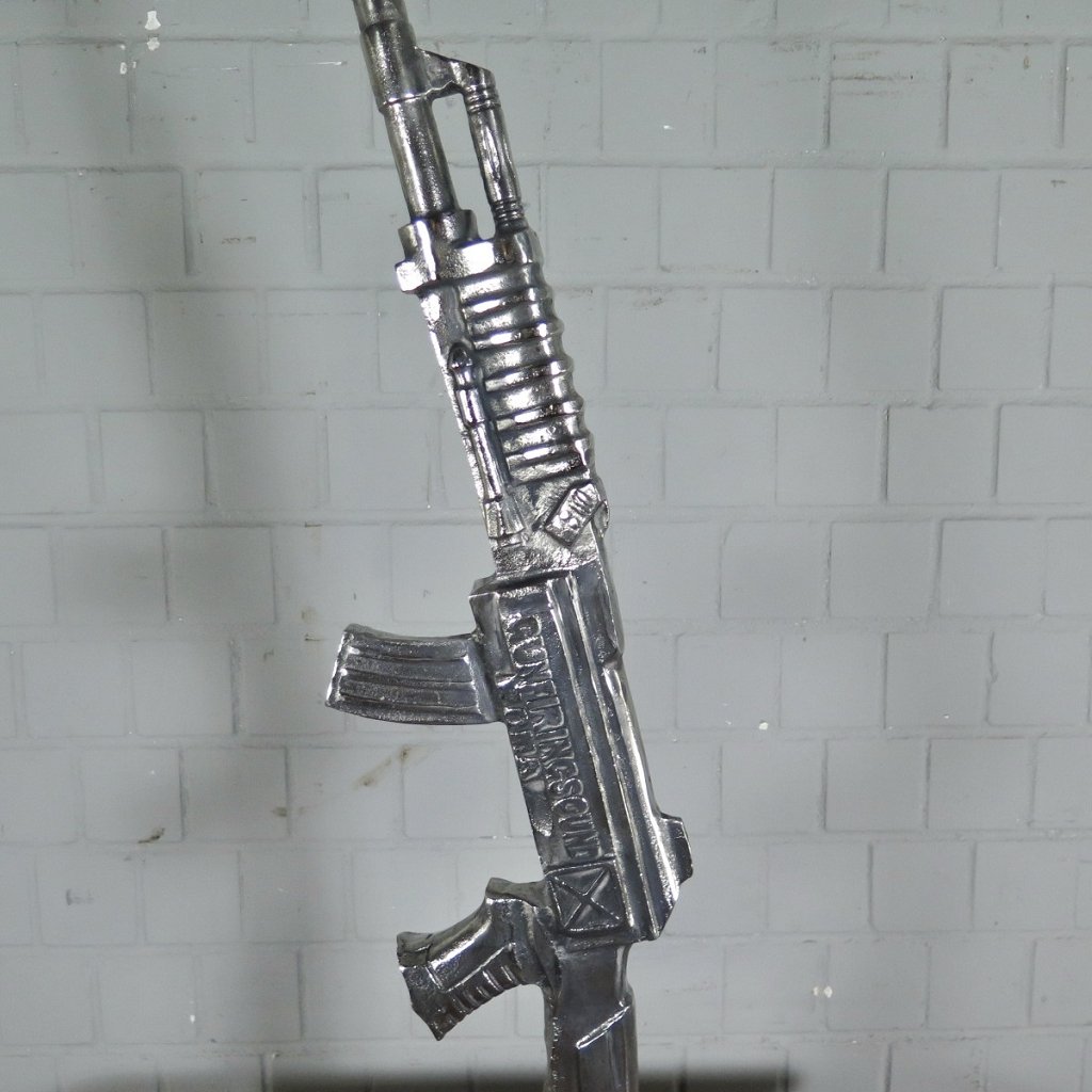 Stehlampe Tischlampe AK-47 Gewehr Lampe Chrom