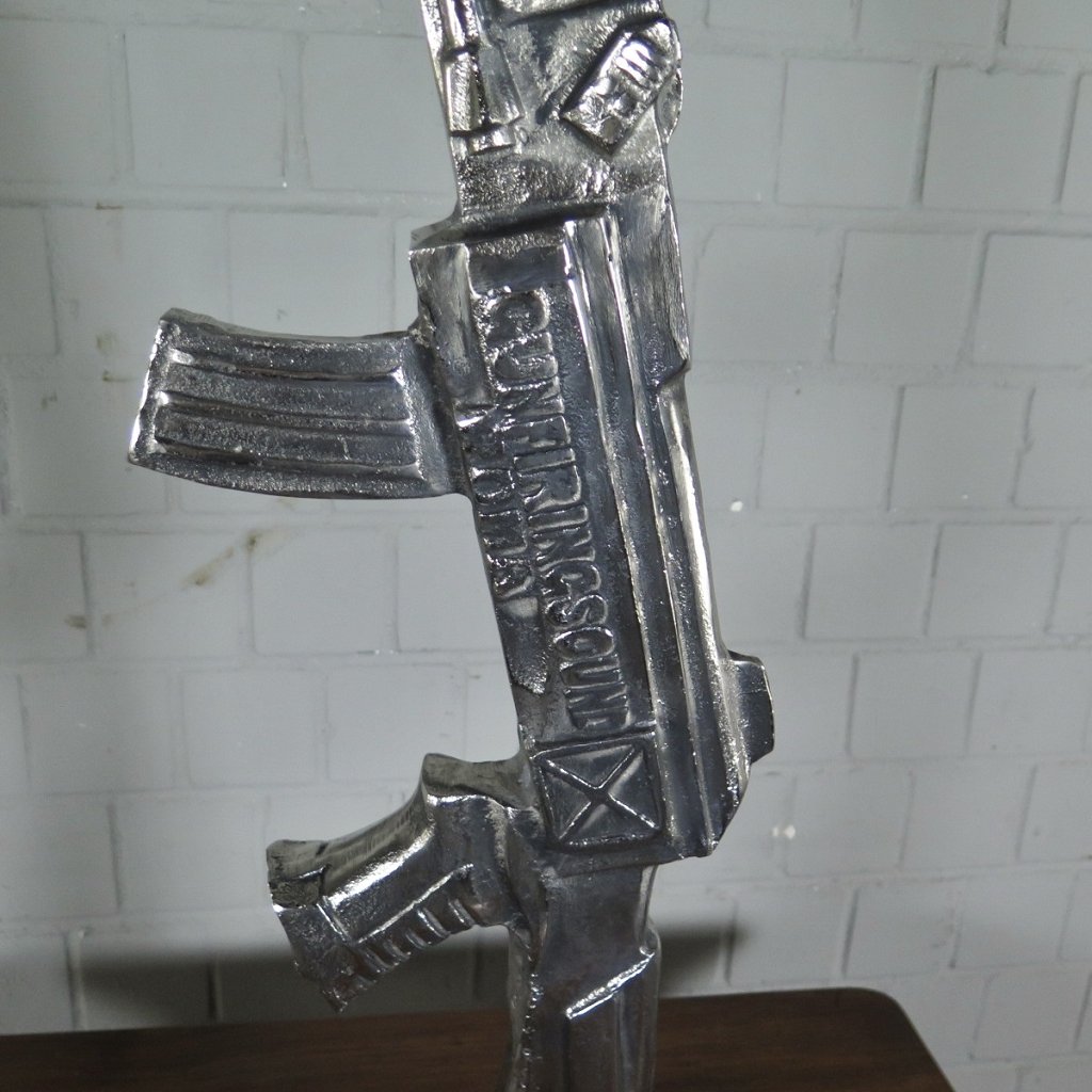Stehlampe Tischlampe AK-47 Gewehr Lampe Chrom