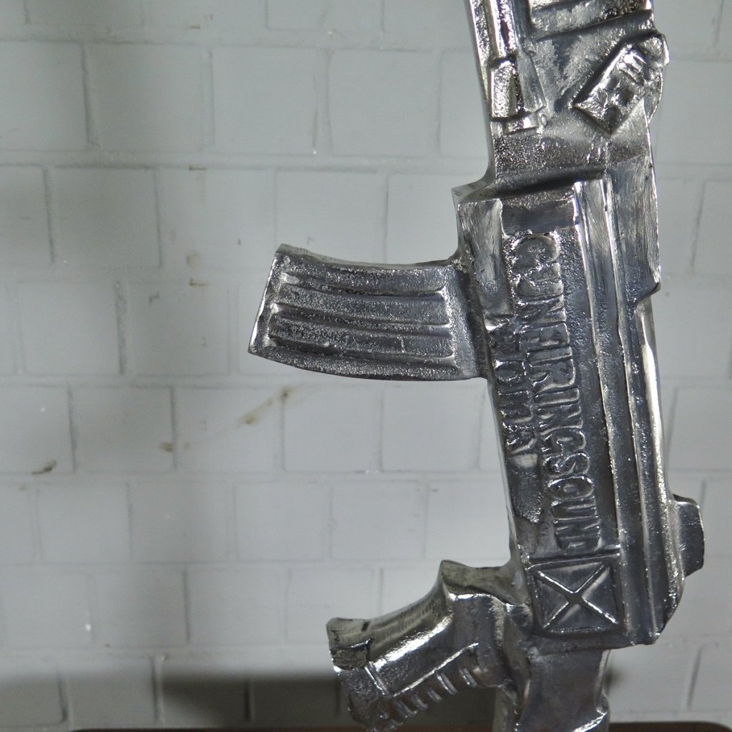 Stehlampe Tischlampe AK-47 Gewehr Lampe Chrom