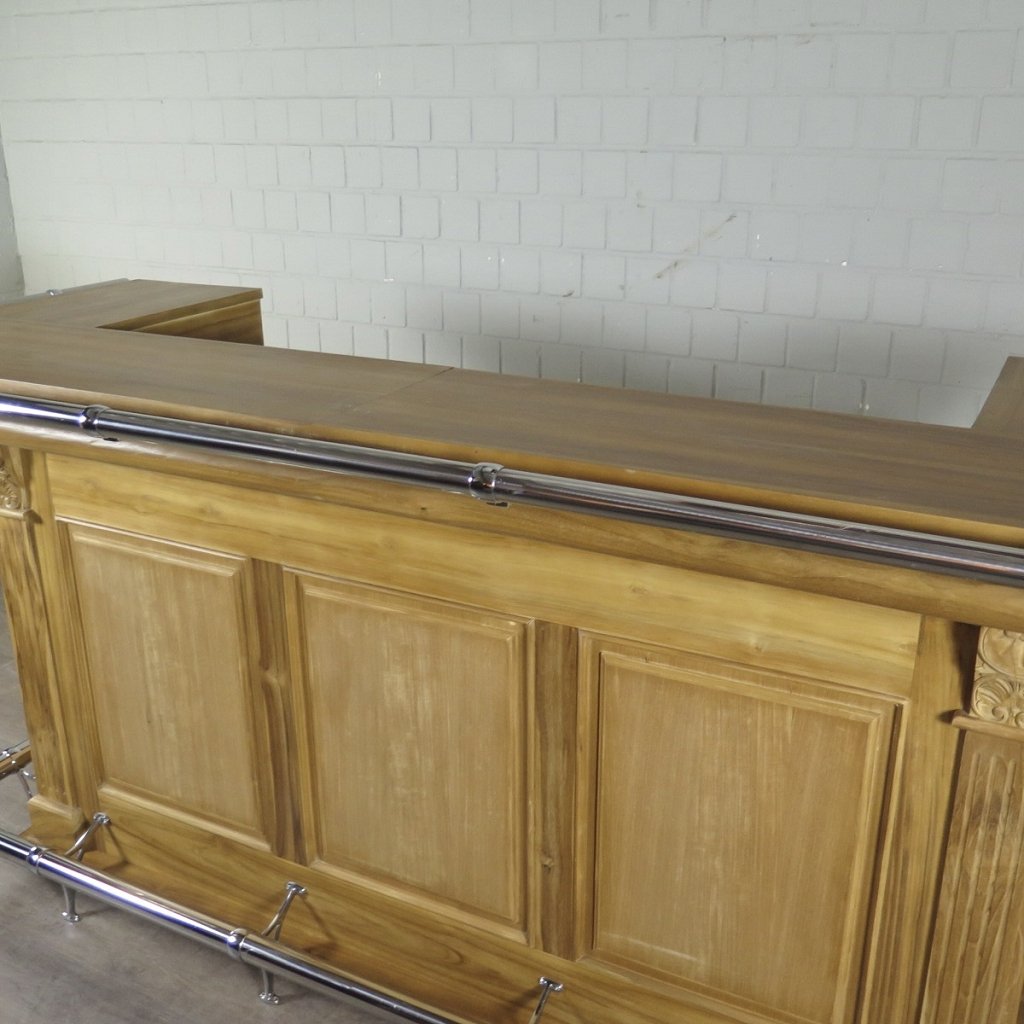 Englische Bar Tresen Teakholz 2,30 m