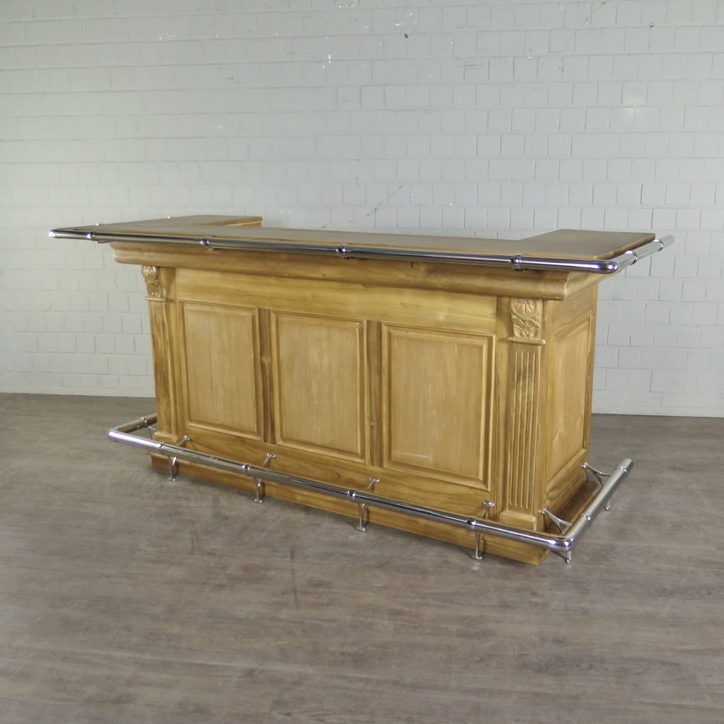 Englische Bar Tresen Teakholz 2,30 m